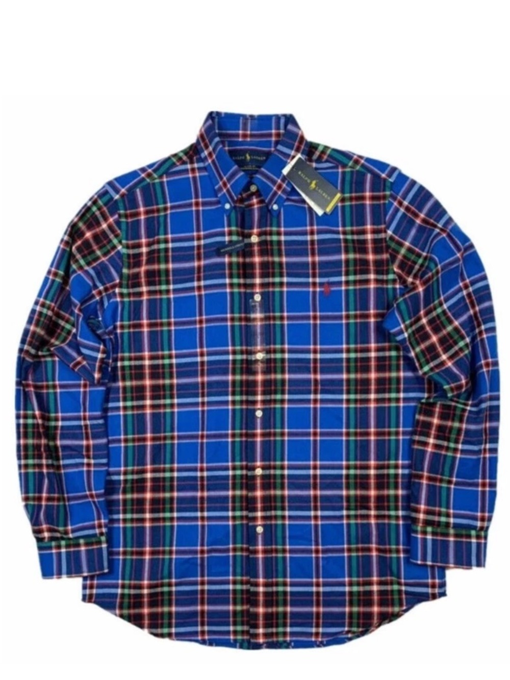 Ralph Lauren Men's L Classic Untucked Fit Performance FLANNEL Button-Down Shirt